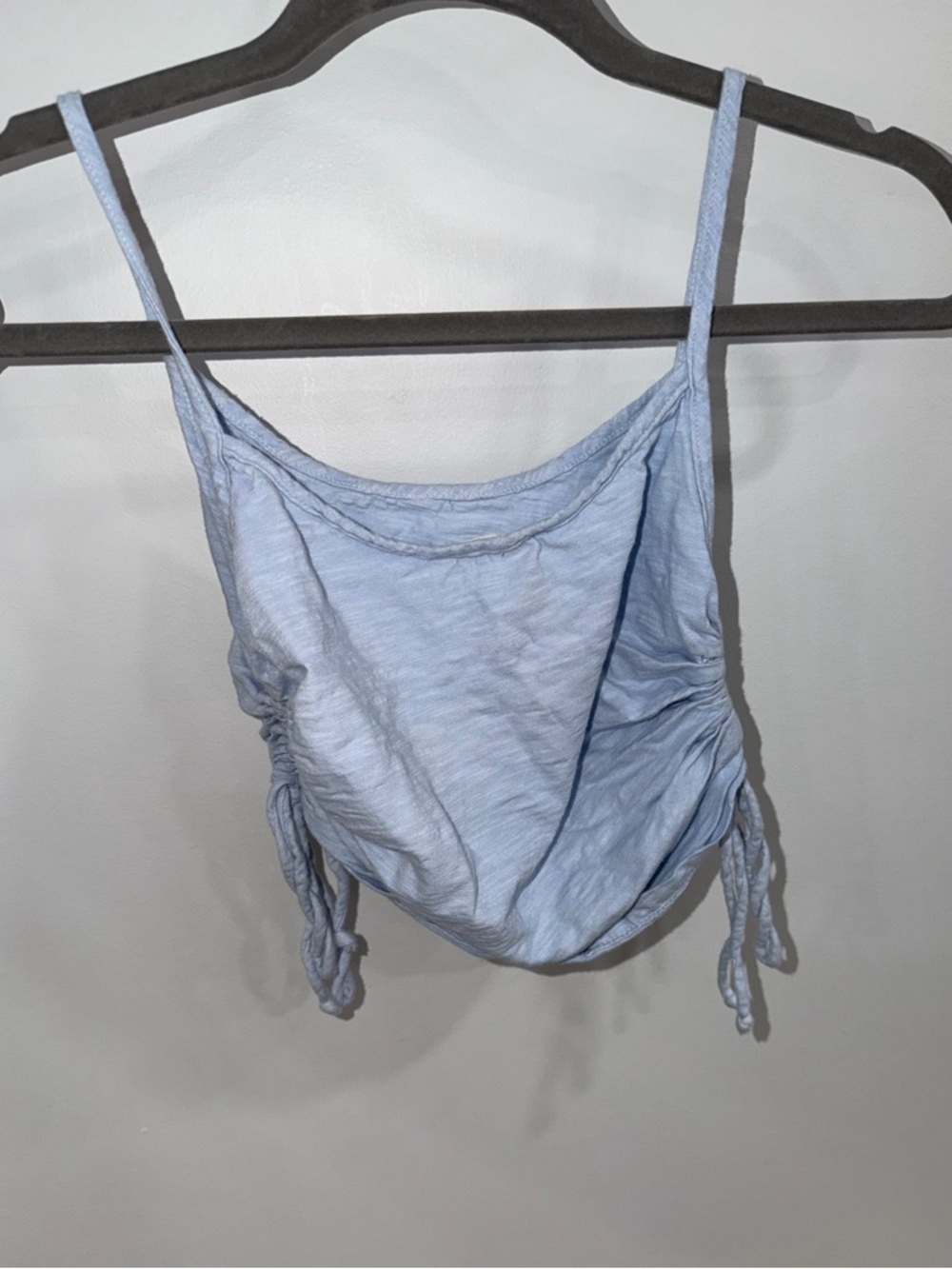 Ruched Light Blue Spaghetti Strap Camisole - Picture 2 of 4